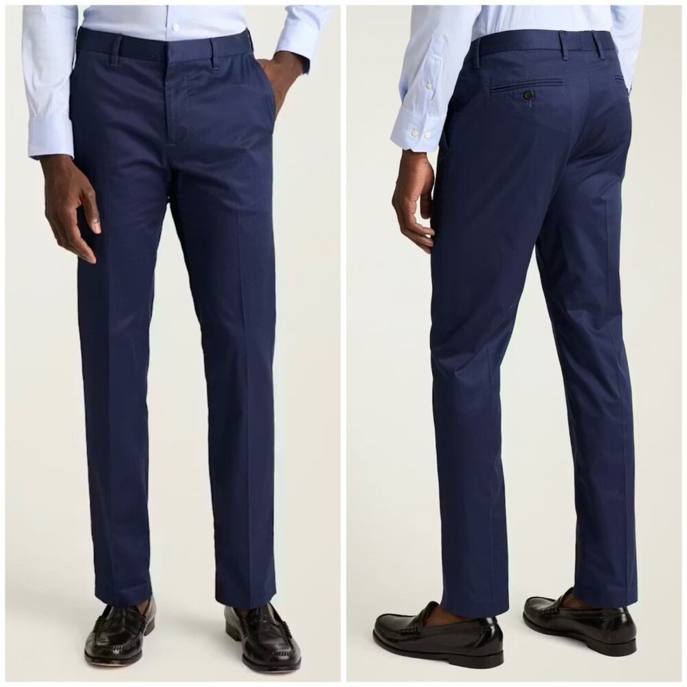 Bonobos Men’s Weekday Warrior Dress Slim Pants Monday Navy Blue Stretch 34x34